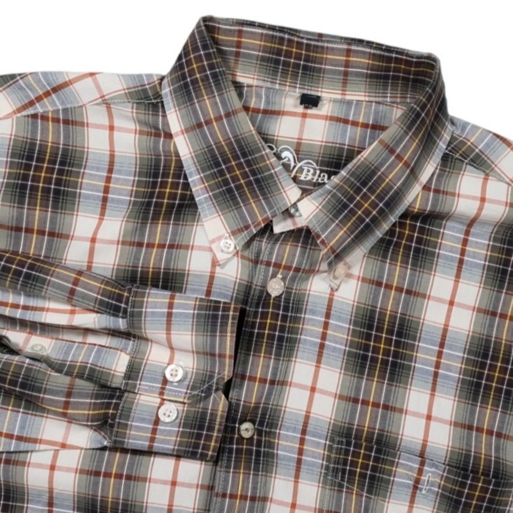 Blaser Button Down Shirt Mens 2XL Brown Plaid Excellent Long Sleeve Hunting